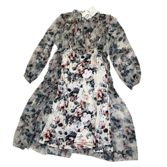 StyleKeeper Green Floral Ruffle Dress - Picture 2 of 6